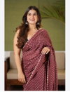 DF 141 Muslin Ajrakh Bandhej Printed Sarees Suppliers In India